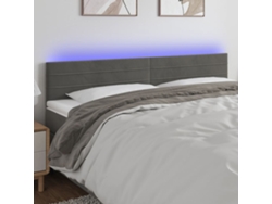 Cabecero de terciopelo con luces LED 180x5x78/88cm Gris oscuro