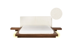 Cama LED BELIANI Zen de MDF Marrón 308x229x86