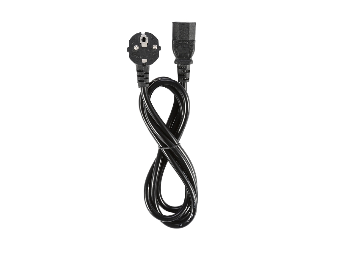 Cable De Energía Ac De 10a, 5ft, 3 Pines Para Pc, Color Negro Luz Dourada