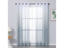 Juego De 2 Cortinas Blancas Translúcidas Con Ojales Metálicos Para Sala De Estar Y Dormitorio.
