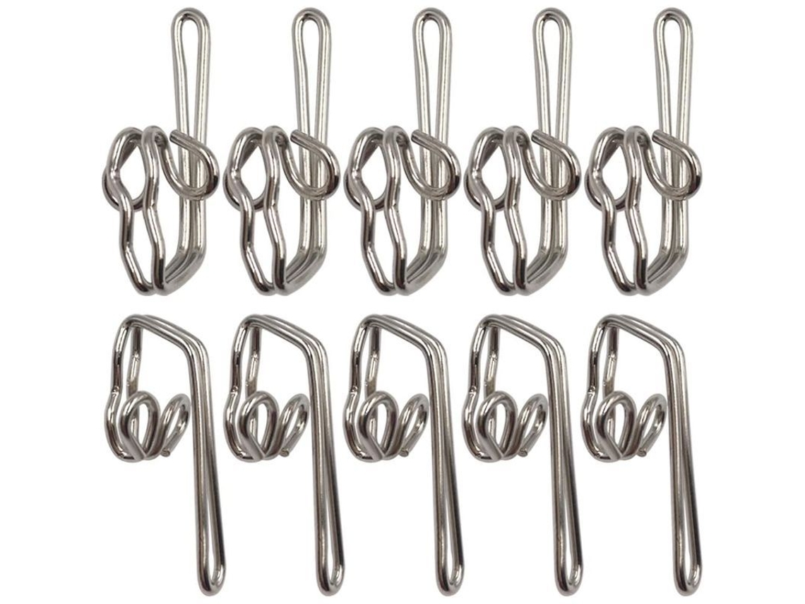 2026-29045-100 Ganchos De Telón De Metal, Diseño De Mariposa, Ligeros Y Resistentes, Plata