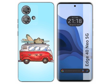 Funda Diseño Furgoneta para Motorola Edge 40 Neo 5G TUMUNDOSMARTPHONE Silicona Multicolor