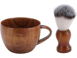 Juego De 2 Brochas De Afeitar Para Hombre: Nailon De Primera Calidad Y Elegante Cuenco De Madera.