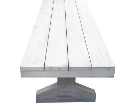 Mesa de Jardín CARMO WOOD Sudexpress (Blanco - Madera - 200x94x75 cm)