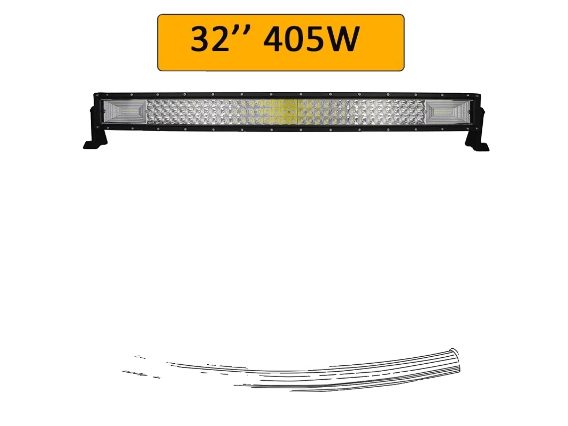 Barra de luz LED, diseño curvo, múltiples opciones de longitud, OEM inalámbrico de 32 pulgadas