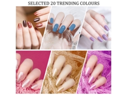 Set De Esmalte Gel Anself: 20 Cores + Base Coat + Top Coat + Top Coat Mate, 5ml Cada Um