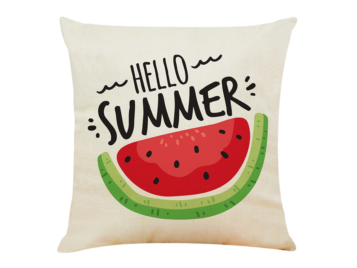 Funda De Almohada Verano De Algodón Y Lino - Funda De Almohada De Lino 45X45-A JEIIBRZUI