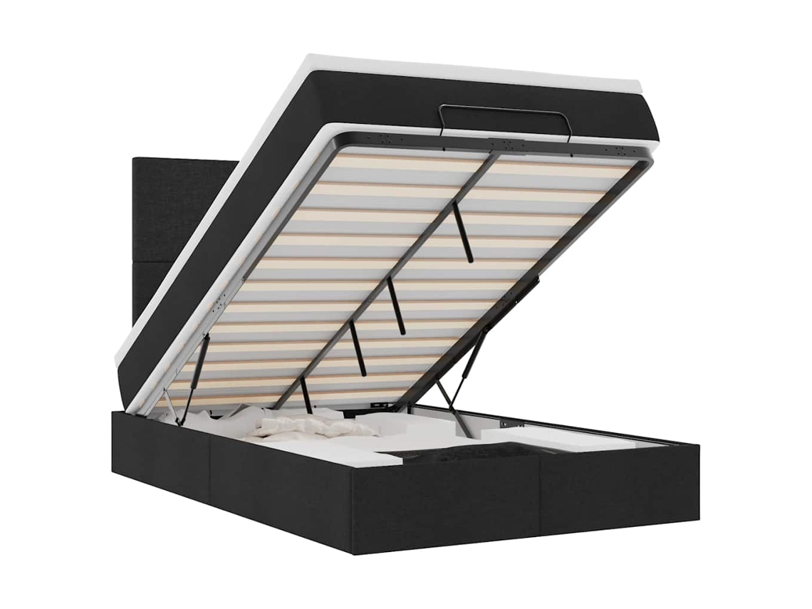 Maison Exclusive - Estructura Cama Otomana Colchón Tela Negro 120x200cm