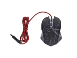 Ratón negro con cable, puerto USB roto, iluminación ajustable, accesorios para ordenador de juegos.