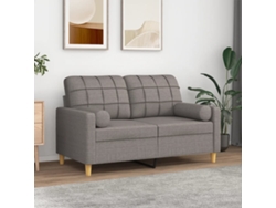 Sofá De 2 Plazas | Sofá De Salón | Sofá De Descanso Con Cojines Tela Gris Taupe 120 Cm Wsd737021