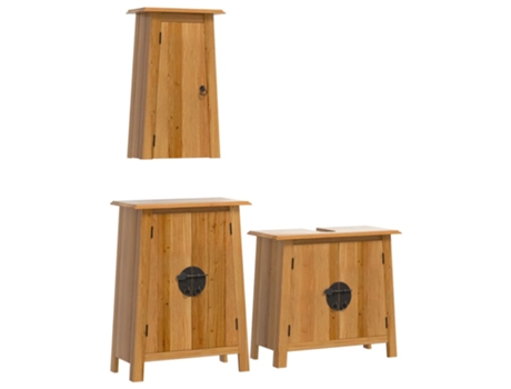 Conjunto 3 de muebles de baño VIDAXL madera maciza de pino