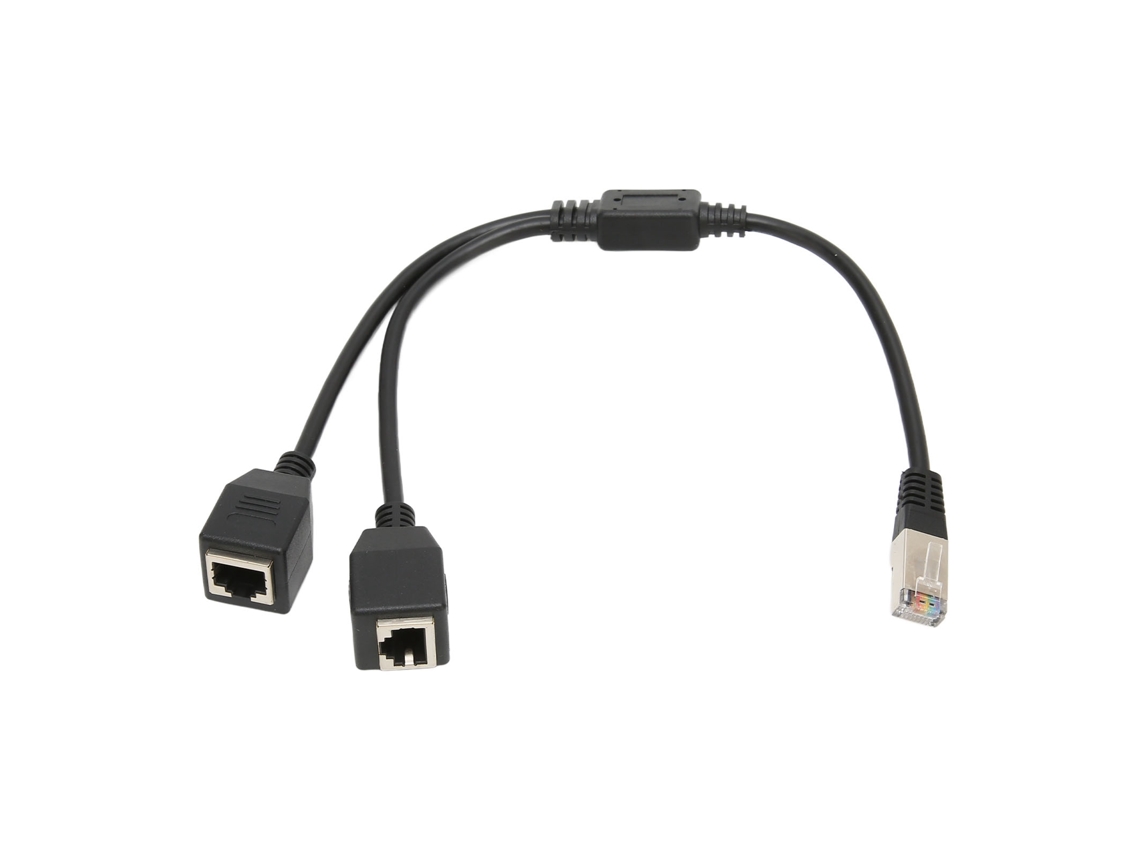 Cable Divisor Ethernet Rj45 Cat5, 1 Macho A 2 Hembras, Transmisión Estable.