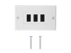 Adaptador De Panel Hdmi Hd De 3 Puertos Tomacorriente Con Concentrador Usb, Conector Hdmi Y Kit De Instalación.