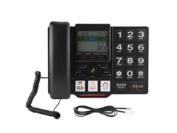 Teléfono Fijo De Alta Calidad Para El Hogar Con Retroiluminación Y Funciones De Almacenamiento - Negro