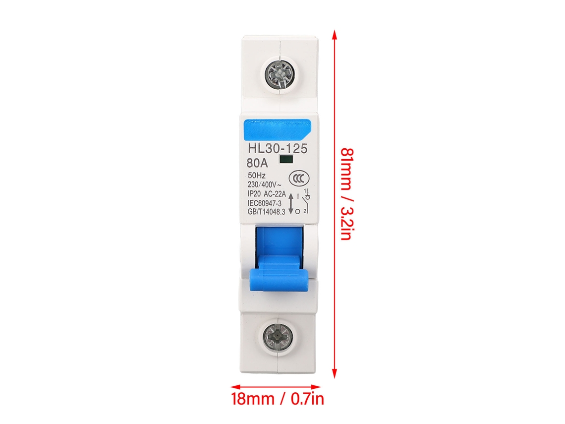 Omni-interruptor De Circuito Miniatura 80a 1 Polo Para Hogar Mall Oficina Instalación Fácil