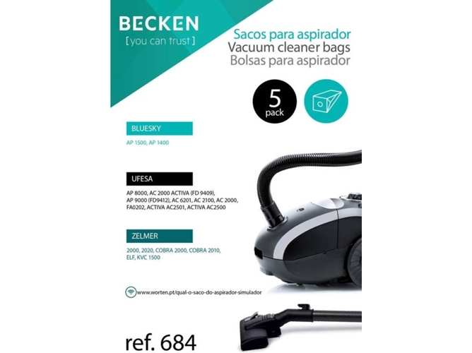 Bolsas para aspiradora BECKEN REFª684 (5 unidades)
