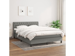 Cama box spring con colchón tela gris oscuro 140x200 cm