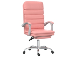 Sillón de oficina reclinable con masaje de piel sintética rosa exclusivo de Maison
