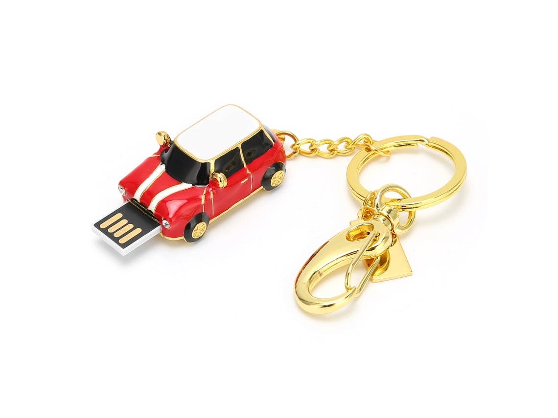 Memoria Usb 2.0 128gb Pendrive Modelo Coche Metal Cartoonesco Rojo Accesorios Ordenador Regalo