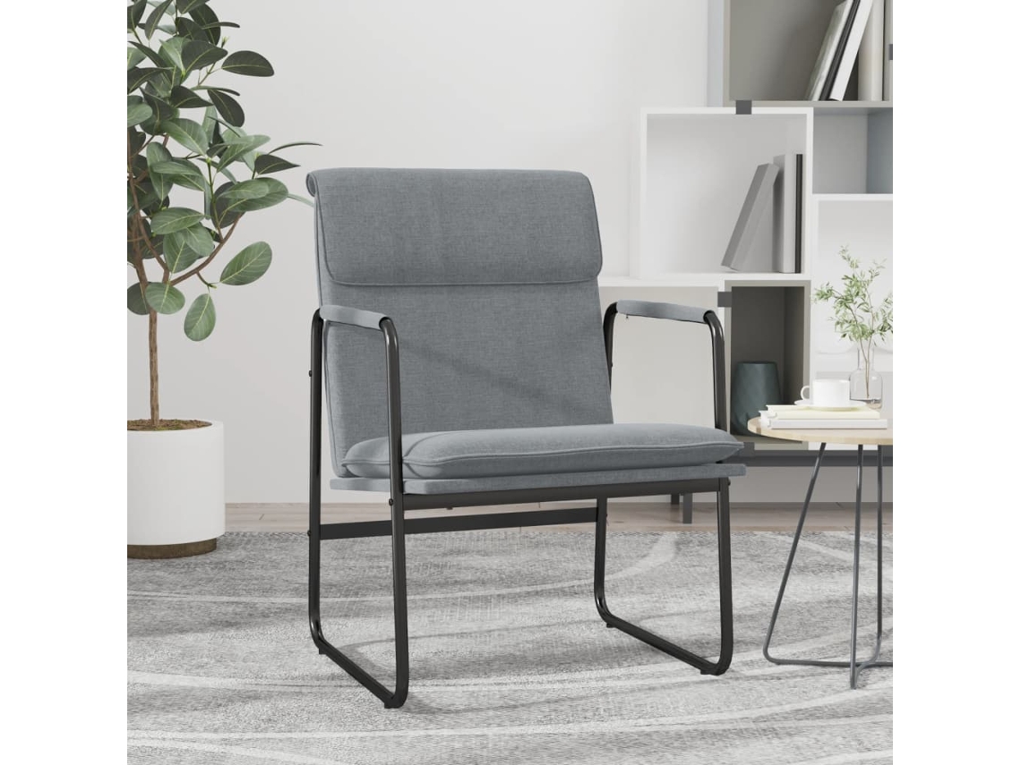 Tumbona Sillón de relax Muebles para patio tela gris claro 55x64x80 cm