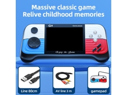 Consola Arcade Mini Retro G9, 666 en 1, Mini Estilo Retro Azul y Rojo con Control Remoto Único Sfushos