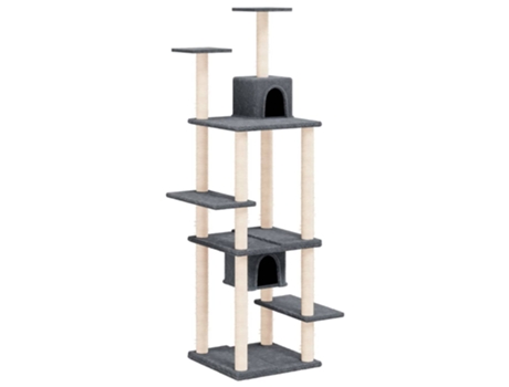 Rascador Para Gatos VIDAXL Con Postes De Sisal Gris Oscuro 176 cm