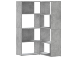 Librería de esquina con 4 estantes, MAISON EXCLUSIVE, en derivados de la madera, Gris Cemento.