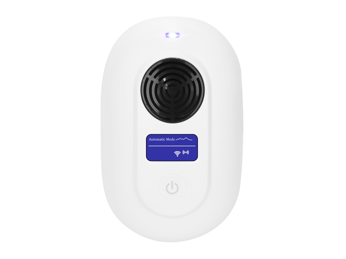 Repelente de mosquitos eléctrico con pantalla LED para exterior e interior, color blanco (UE)