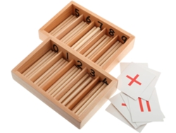 Juego de herramientas matemáticas Montessori para niños de 4 a 7 años, caja de husillo educativa en madera natural CHABERLU