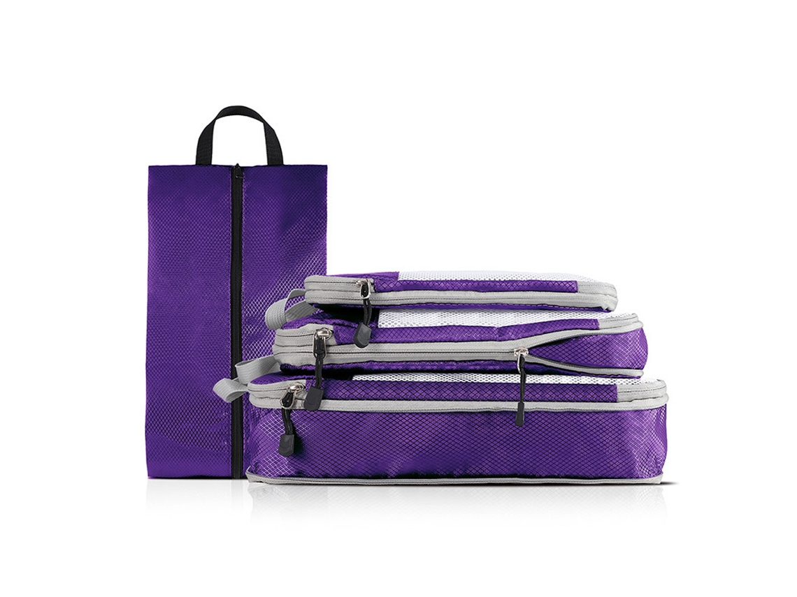 Caja de Almacenaje Plegables Nailon Viaje RNEMITERY Nylon Morado (25x35x4cm)
