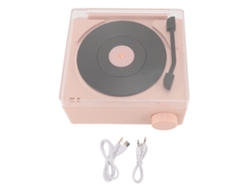 Reloj Despertador Bluetooth Multifuncional Pequeño De Estilo Retro Con Altavoz Para Dormitorio, Rosa Claro Y Gris.
