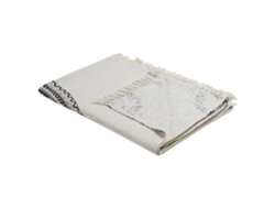 Manta Decorativa de BELIANI en Crema Y Crema Negra 130X180 Cm Berhampore
