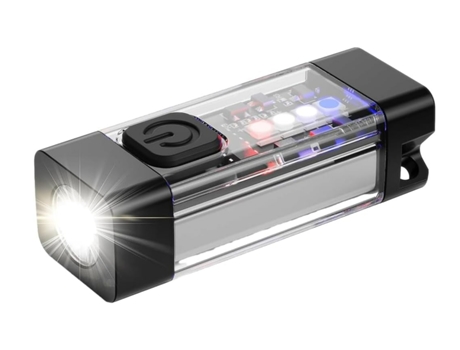Linterna 700 Lúmenes Usb Tipo C Recargable 6500K Blanco Frío Emisores Dobles con Luz Lateral Multifuncional Batería de 35 Horas Negro TURMIN