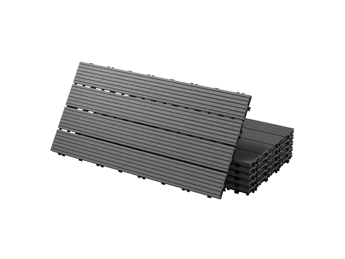 Baldosas Para Exterior Ecd Germany Wpc Antracita 60x30cm 6 Piezas Para 1m² Sistema Click