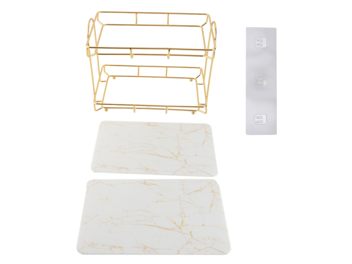 Estante de baño (2 niveles, antideslizante)