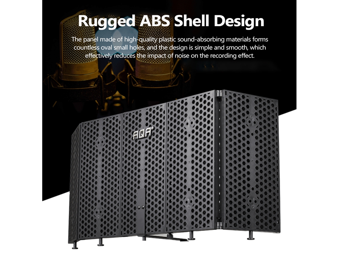 Painel De Absorção De Som Para Gravação Vocal Portátil Ajustável Com Isolamento Acústico E Proteção De Microfone