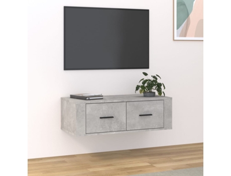 MAISON EXCLUSIVE Mueble de TV colgante madera gris hormigón 80x36x25 cm