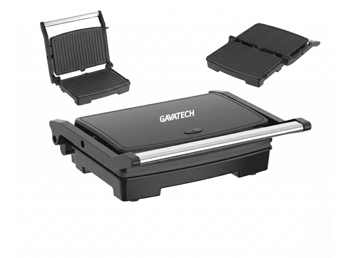 Parrilla Eléctrica Y Sandwichera Gavatech 1500w, Apertura 90º Y 180º, Control De Temperatura Ajustable