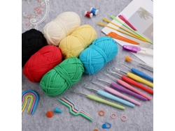 Kit De Tricô De Crochê Diy Conjunto De Ferramentas De Tricô Portátil Para Iniciantes Em Crochê 