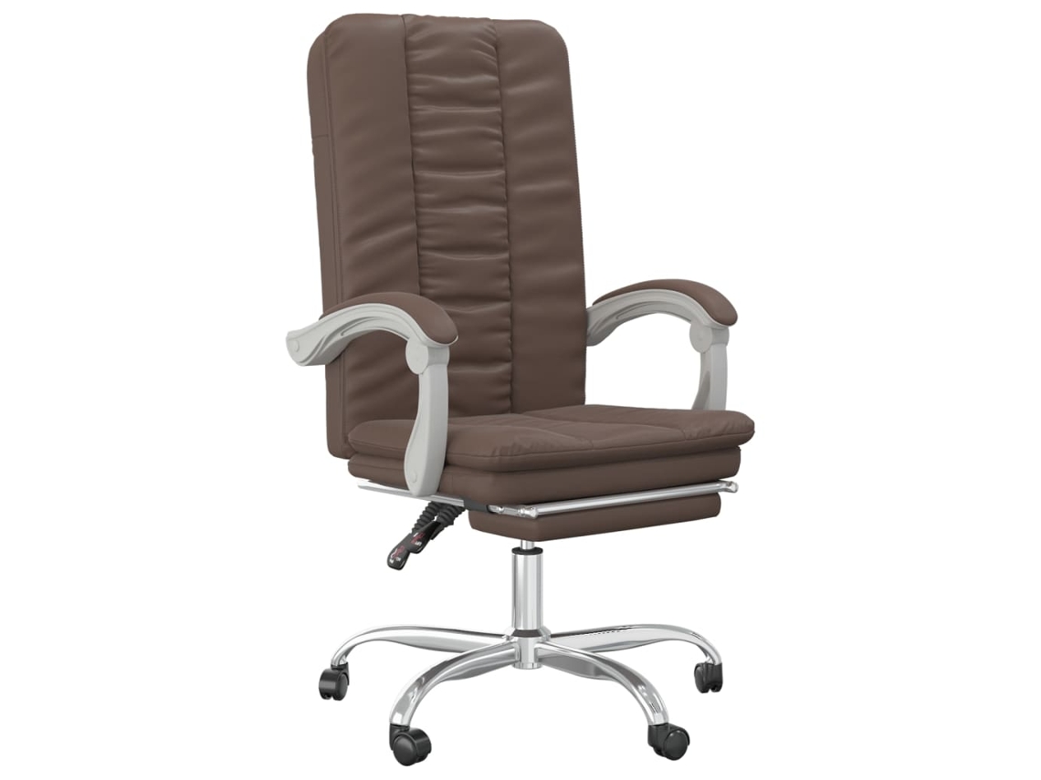 Maison Exclusive - Silla De Oficina Reclinable Cuero Sintético Marrón
