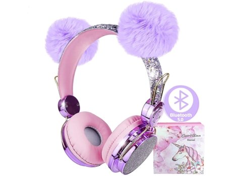 Auriculares Bluetooth 2021 pompón de oreja de oso inalámbrico actualizado para niños con micrófono ajustable