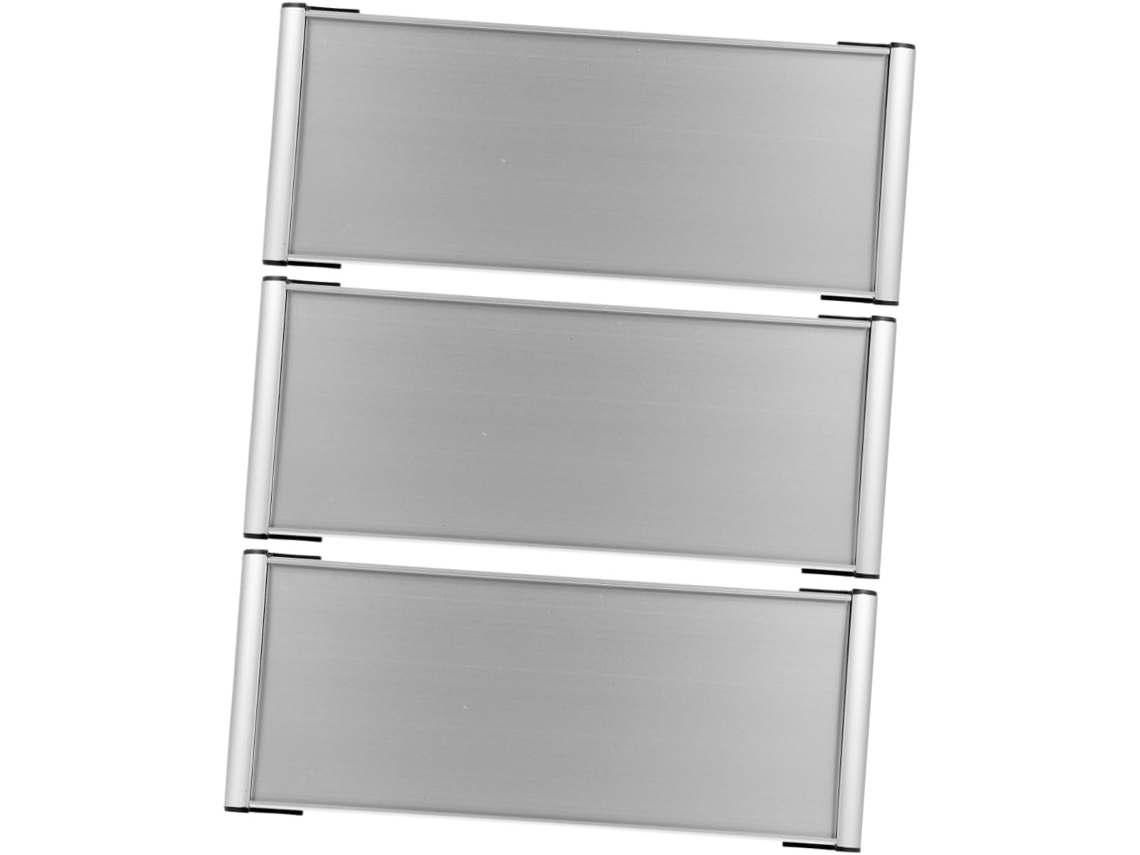 3 Soportes De Placas De Identificación De Aleación De Aluminio En Blanco De Doble Cara Para