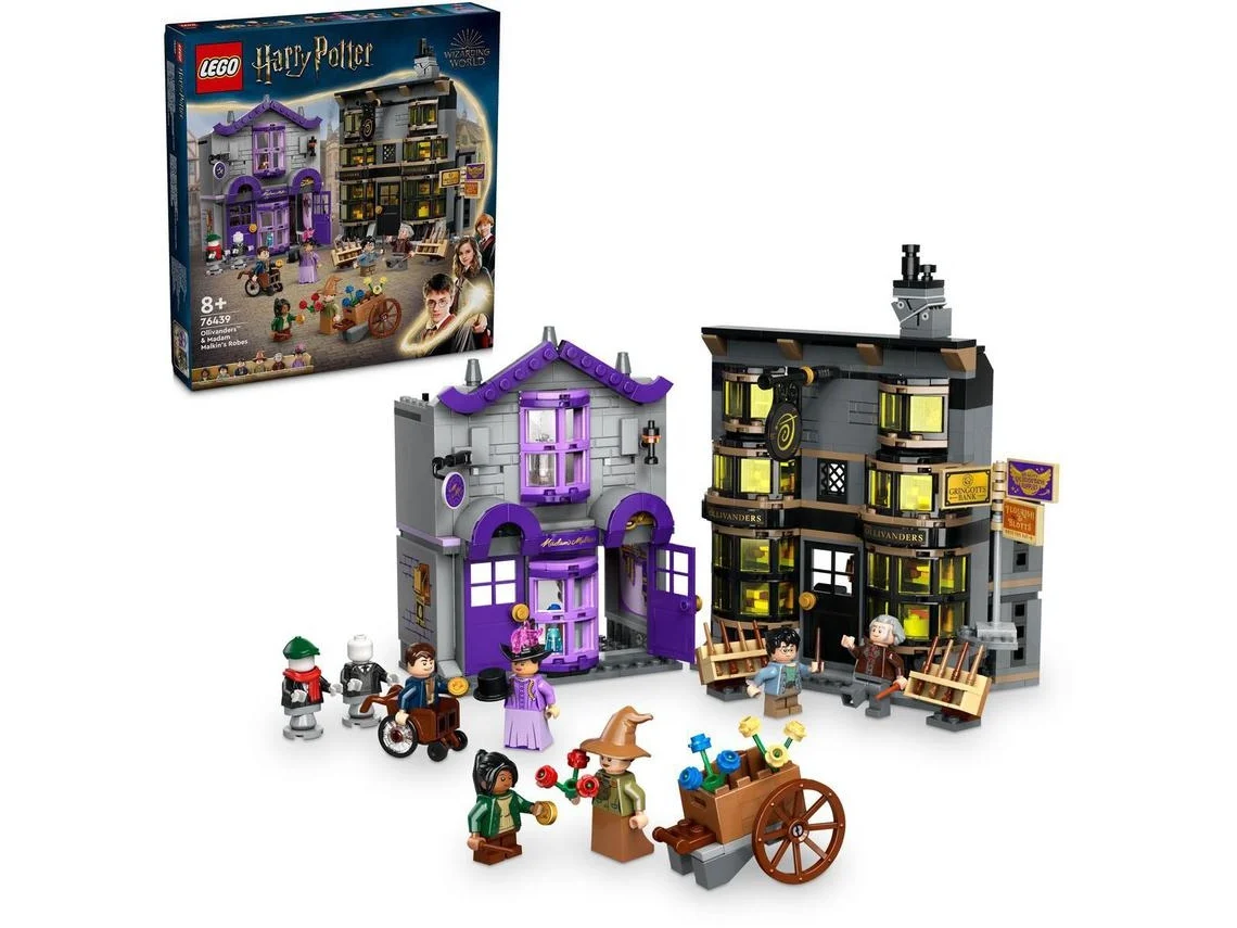 LEGO Harry Potter: Ollivanders™ e Capas de Madam Malkin – Brinquedo de magia da Diagon-Al (744 peças)