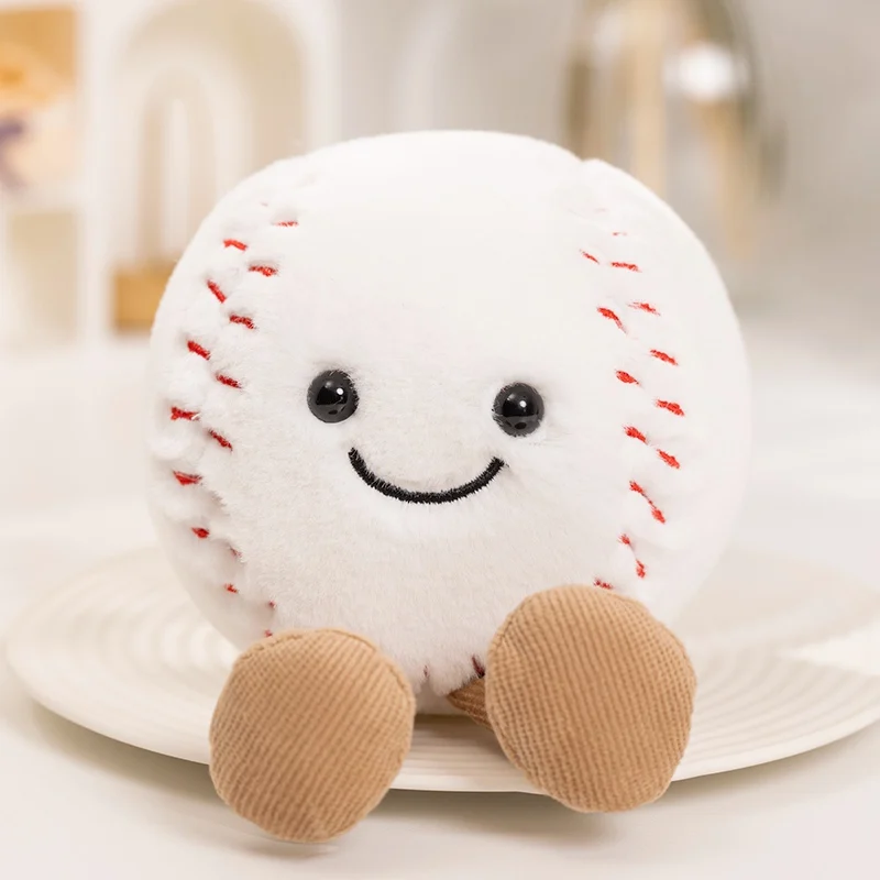 (Pelota de béisbol de 10 cm) Peluche suave y adorable, cojín con forma de pelota.