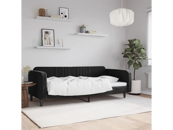 Sofá Cama Sin Colchón Terciopelo Negro 100x200 Cm