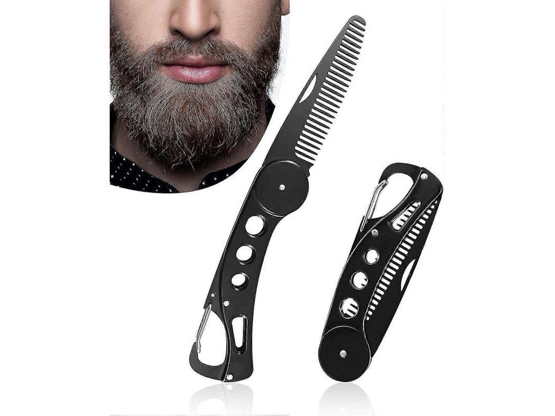 Peine Plegable De Acero Inoxidable Para Barba Con Abridor De Botellas, Portátil Para Hombres, Regalo.