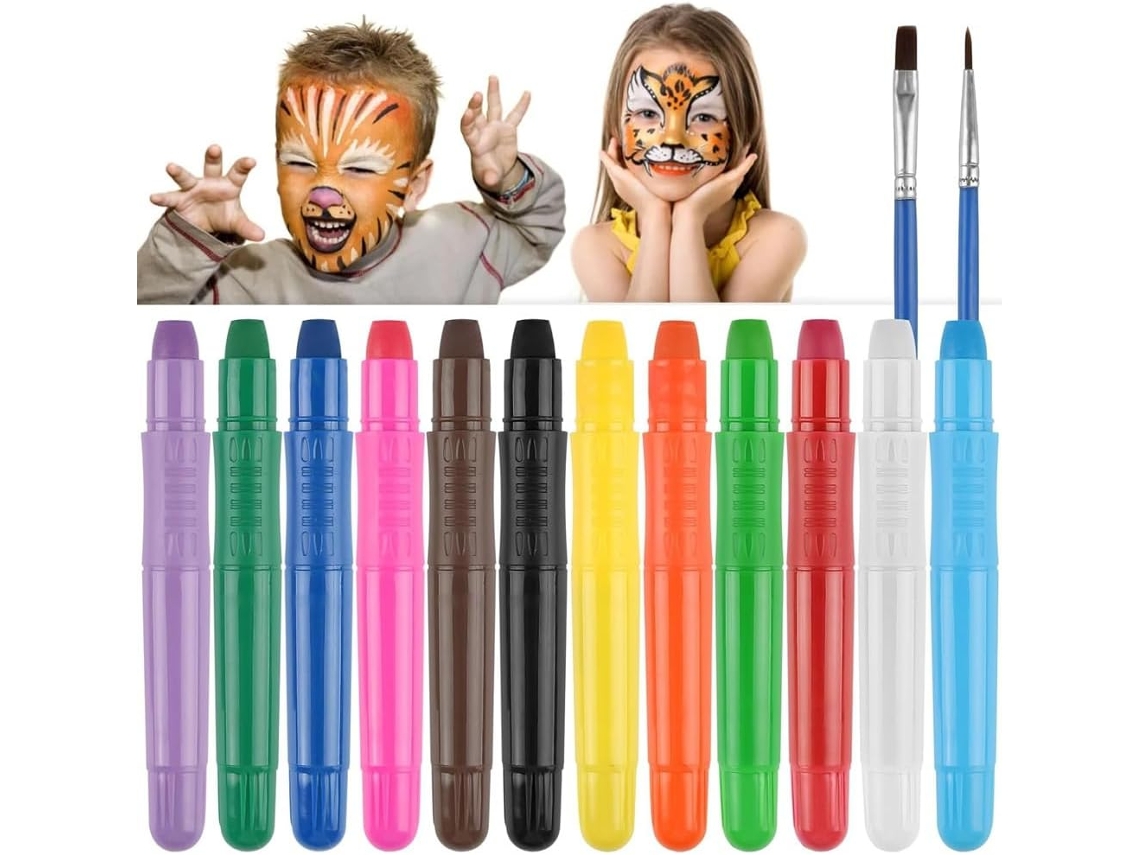 Kit De Pintura Infantil, 12 Ceras Lavables Y Retorcidas.
