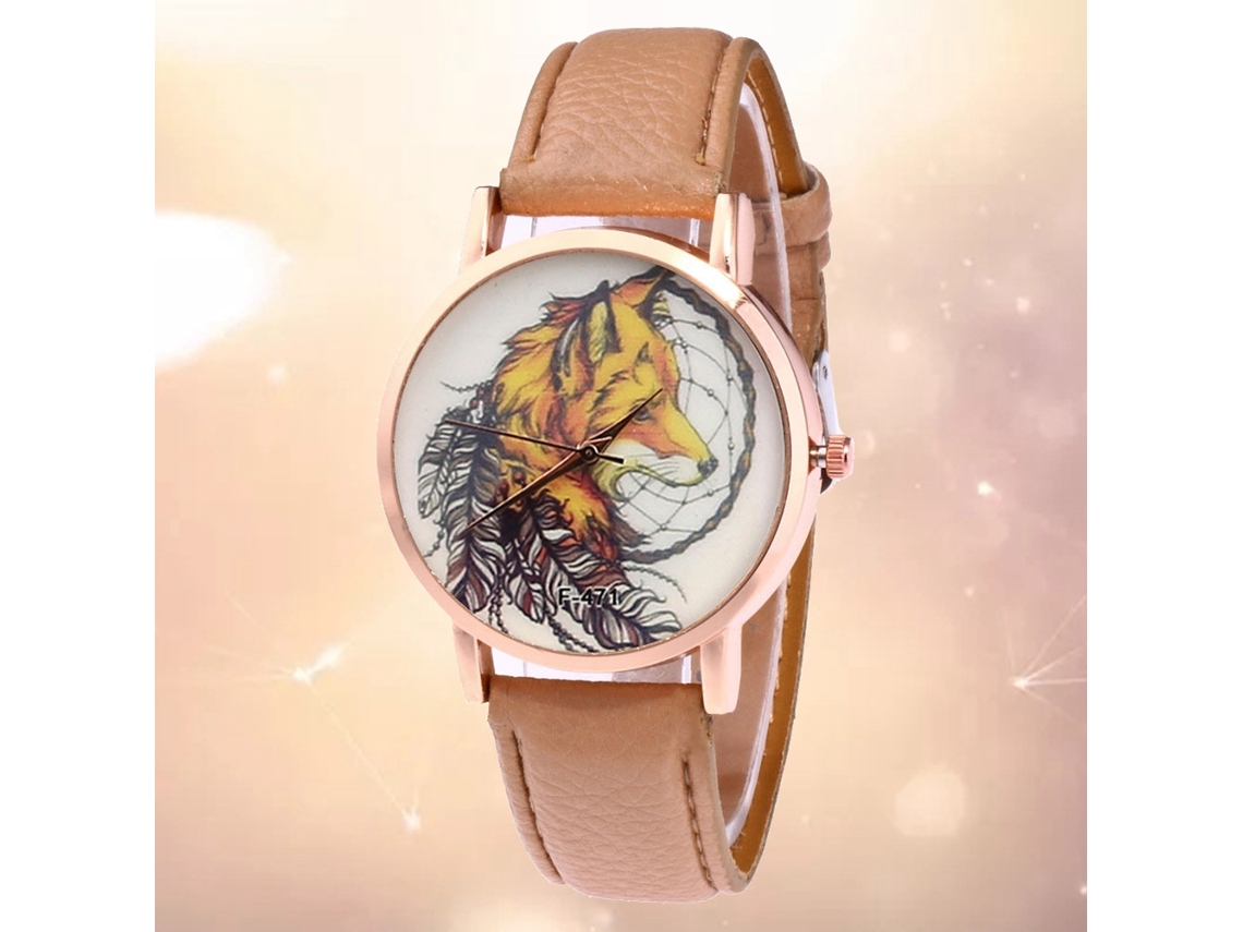 Reloj De Cuarzo Analógico De Moda Unisex Para Ocio Pulsera (café Claro)