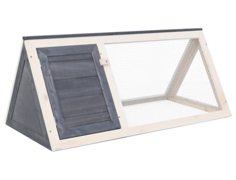 vidaXL Conejera jaula de animales de madera gris