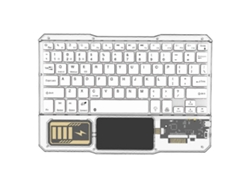Teclado inalámbrico luminoso con panel táctil recargable y Bluetooth para teléfono, PC, tableta y juegos, blanco Everley891